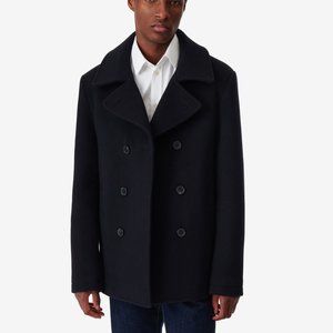 IRO Tristan Navy Blue Wool Peacoat, Size 36